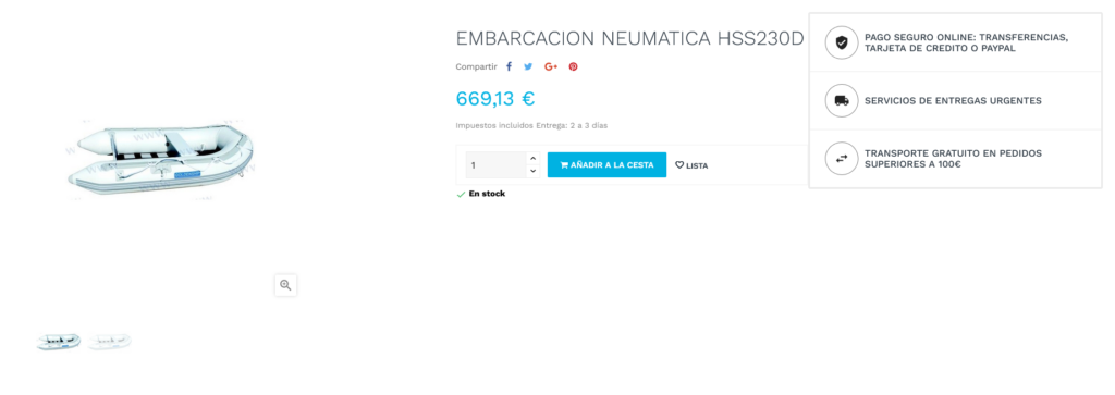 Compra de lanchas neumáticas GoldenShip